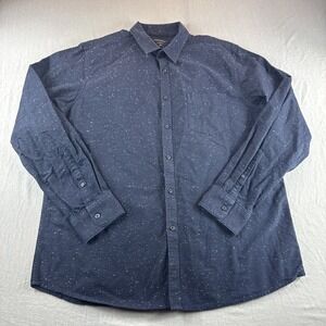 Marc Anthony Stretch Slim Fit Shirt Mens XL Blue Confetti Speckle Long Sleeve